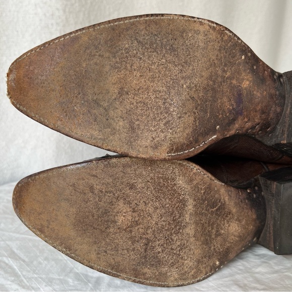 Vintage Dan Post Raleigh Teju Lizard Leather Boots brown mens 10 D Cowboy Boots - Picture 9 of 16